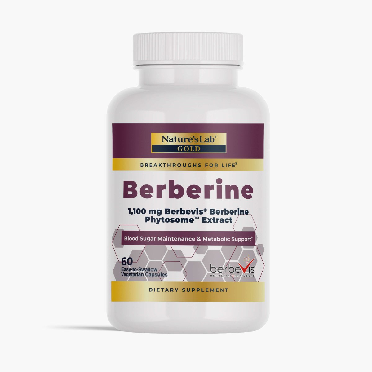 Nature's Lab Gold Berbevis Berberine Phytosome Extract - 60 Capsules Nature's Lab Gold Berbevis Berberine Phytosome Extract - 60 Capsules