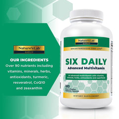 Nature's Lab Gold Six Daily Advanced Multivitamin - 180 Capsules