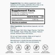 Nature's Lab Acétyl L-Carnitine 2 000 mg - 160 Capsules