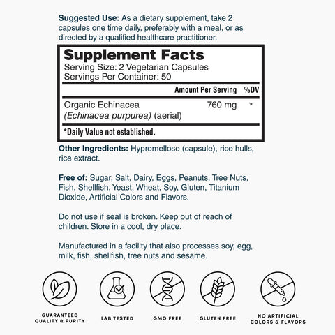 Echinacea ZNLB17842 L2-Rev001 Supplement Facts