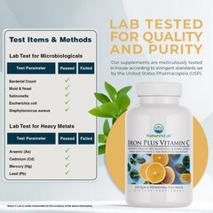 Nature's Lab Iron Plus Comprimés à fusion rapide de vitamine C - 120 comprimés