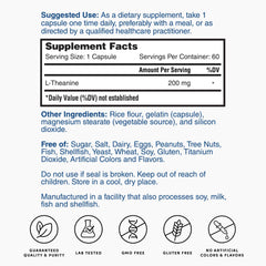 Nature's Lab L-Theanine 200 mg - 60 Capsules