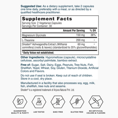Magnesium Ashwagandha L-Theanine 60ct Supplement Facts