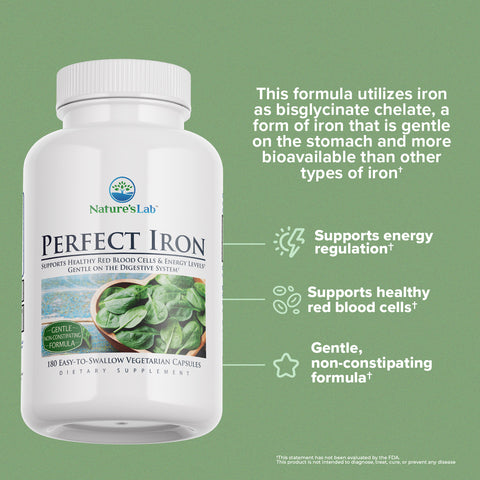 Nature's Lab Fer parfait 25 mg - 180 gélules