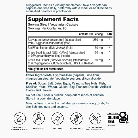 Resveratrol Ultra 90ct ZNLB15244 L-Rev001 Supplement Facts