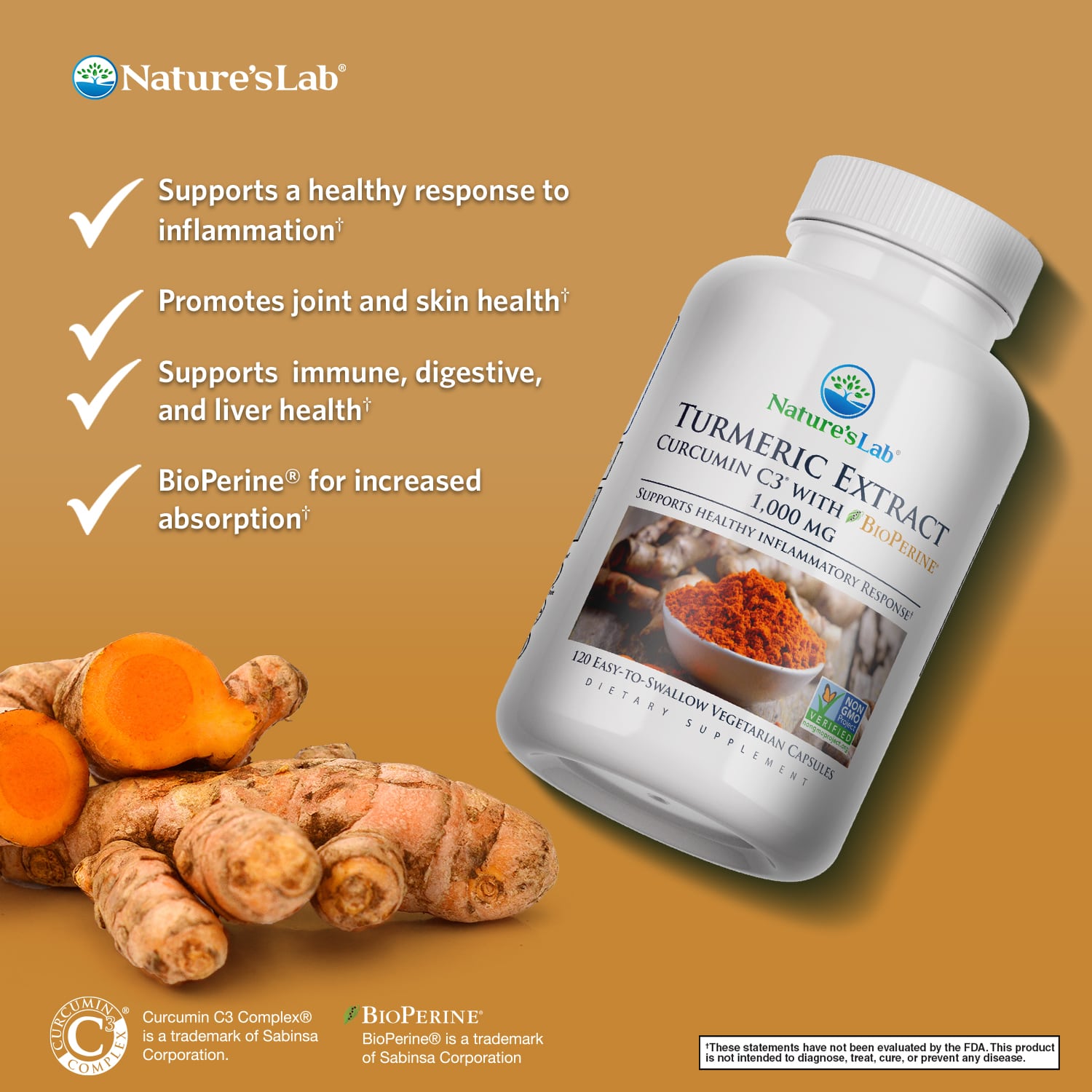 Curcumin C3 Complex | Turmeric with BioPerine® – Nature's Lab