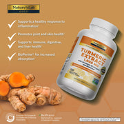 Nature's Lab Gold Turmeric Extract with Curcumin C3 Complex and BioPerine  - 120 Capsules