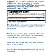 Nature's Lab DHEA Supplement 50 mg 300 Capsules Supplement Facts