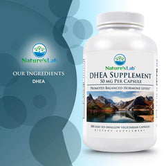 Nature's Lab DHEA Supplement 50 mg - 300 Capsules