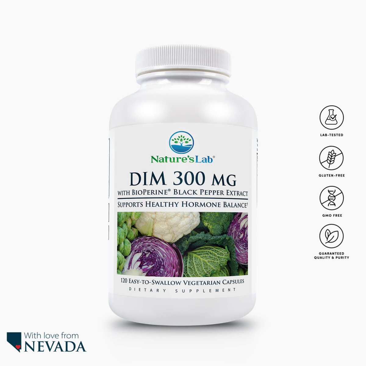 Turmeric Dim DIM 300mg | DIM Capsules | DIM with BioPerine® – Nature's Lab