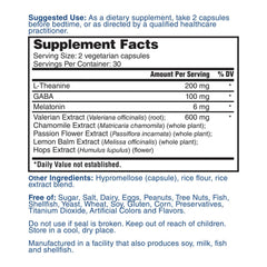 Natures's Lab Gentle Sleep Aid 60 capsules Supplement Facts