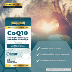 Nature's Lab Gold CoQ10 + Alpha Lipoic Acid + Acetyl L-Carnitine HCl - 60 Capsules