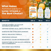 Nature's Lab Gold Super Vitamin C 1000 mg - 120 Capsules