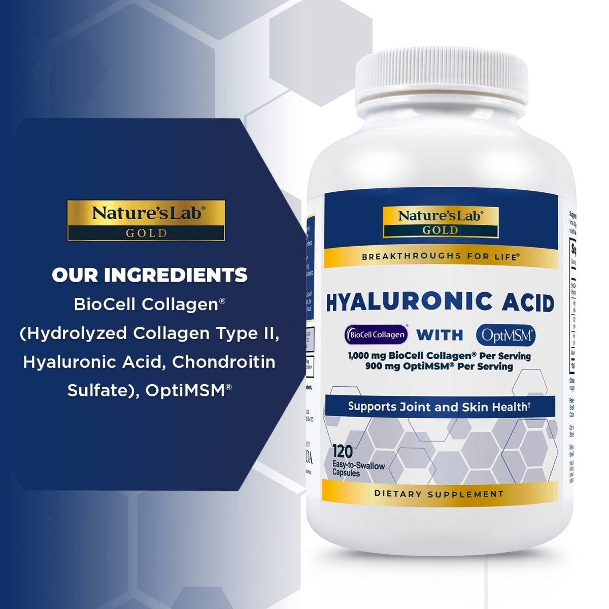 Collagen with Hyaluronic Acid Hyaluronic Acid with MSM Nature's Lab