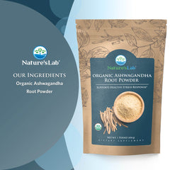 Nature's Lab Organic Ashwagandha Root Powder - 1 lb Bag