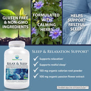Nature's Lab Relax & Sleep 180 Capsules - 250mg of sleep support info