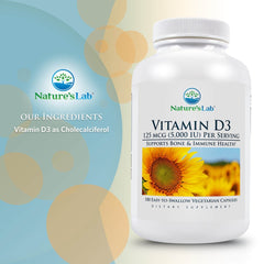 Nature's Lab Vitamin D3 - 180 Capsules