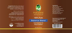 Paradise Springs Balance Blend Label