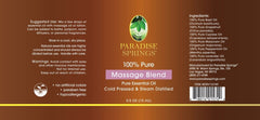 Paradise Springs Massage Blend Label