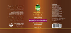 Paradise Springs Menopause Blend Label
