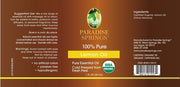 Paradise Springs Organic Lemon Oil Label