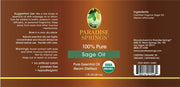 Paradise Springs Organic Sage Oil Label