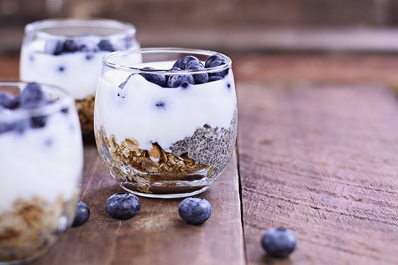 Yogurt parfait with blueberries
