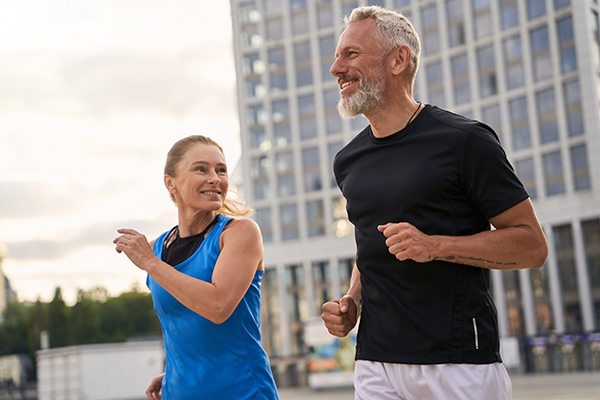 Mature couple jogging