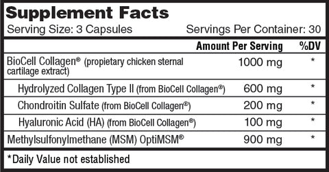 NSI Hyaluronic Acid with BioCell Collagen® and OptiMSM® - 90 Capsules